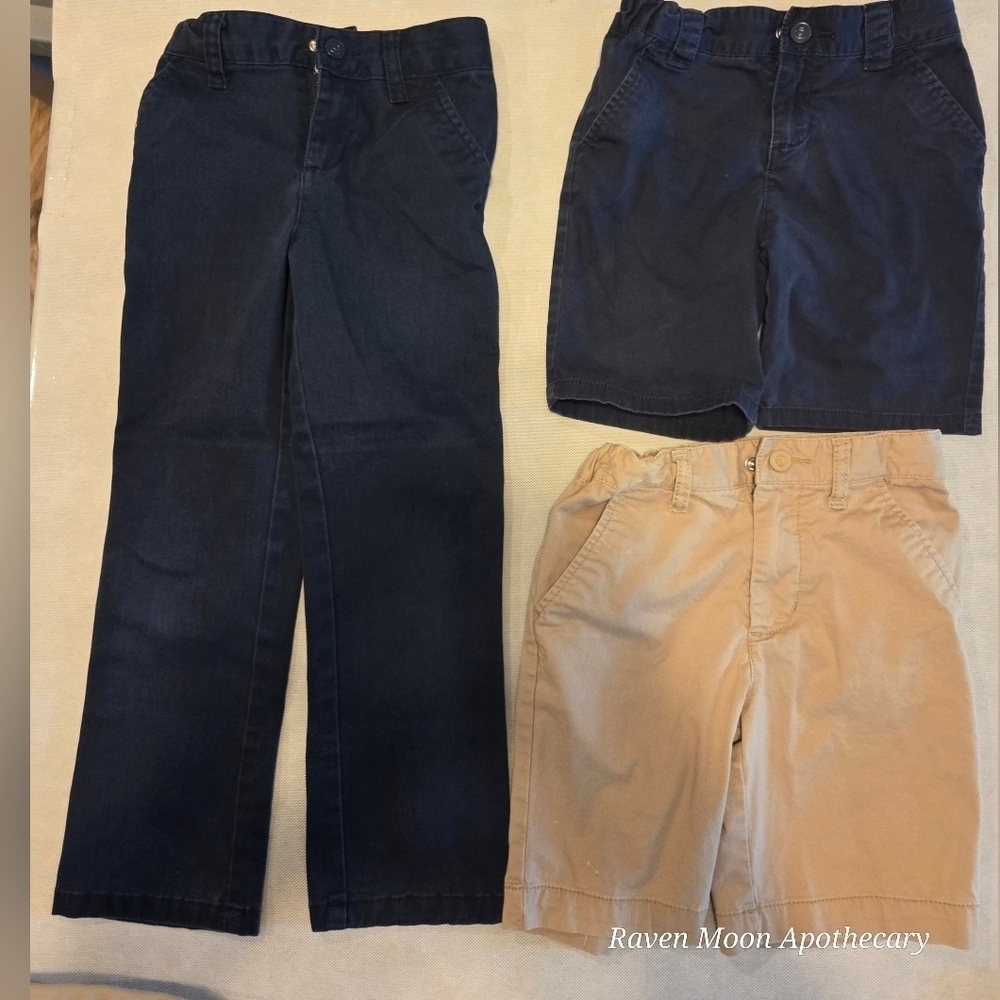 Kids Navy and Tan Bottoms Set